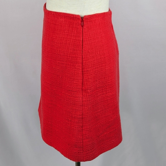 Theory Skirt Mini High Waisted Cotton Tweed Side Zip Lined Grenadine Red 8 NWT - Picture 10 of 16
